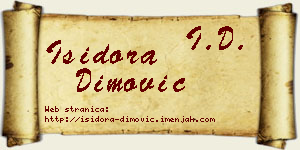 Isidora Dimović vizit kartica